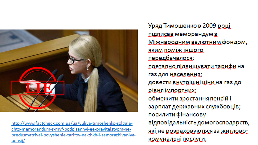 Перевірений факт, який заперечує заяву Тимошенко Перевірений факт, який заперечує заяву Тимошенко